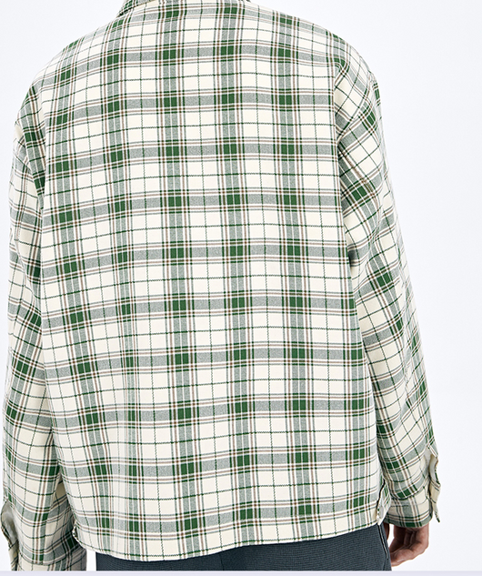 Chaqueta de Diseño Original en Tela Cuadros Verde - Image 4