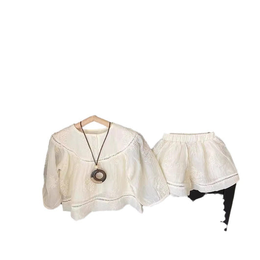 Conjunto de Dos Piezas Infantil: Blusa y Culotte en Tono Damasco Premium - Image 5