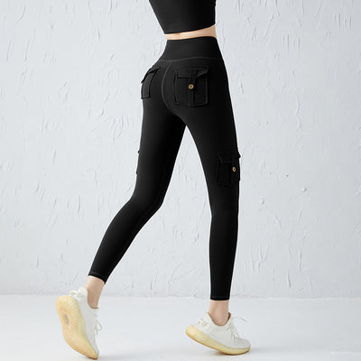 Pantalones Cortos Deportivos Cintura Alta con Bolsillos - Image 4