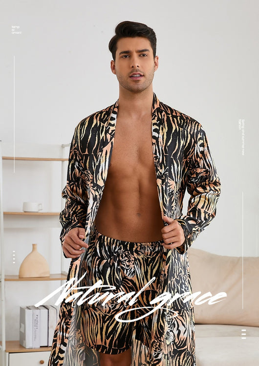 Pijama Bata de Seda Helada para Hombre - Conjunto Homewear Premium - Image 12
