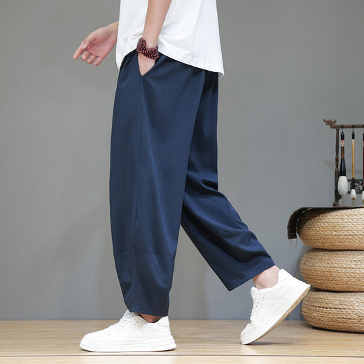 Pantalones Cortos de Verano Hombre - Seda de Hielo Ligeros Pierna Ancha - Image 4
