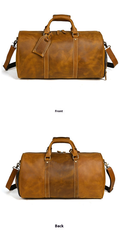 Bolsa Mensajero de Cuero para Viajes - Gran Capacidad Portátil - Image 16