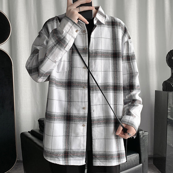 Camisa Casual de Manga Larga Tendencia Estudiante Juvenil