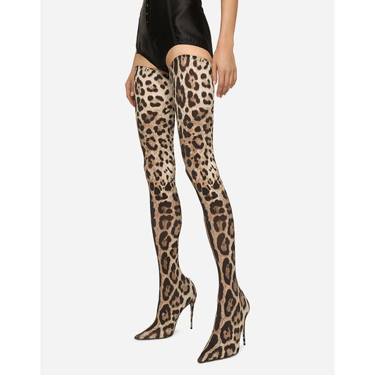 Botas Altas Hasta la Rodilla con Estampado Leopardo y Tacón Aguja - Image 9