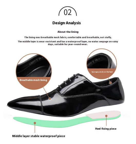 Zapatos Oxford de Cuero Charol con Punta Fina - Calzado Ejecutivo para Hombre - Image 25