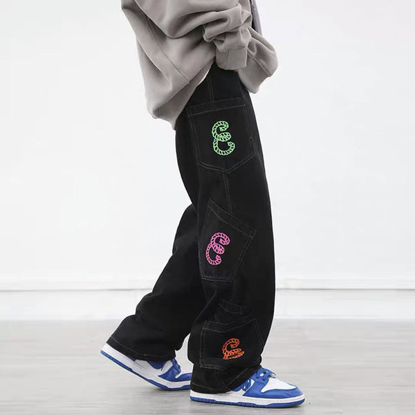 Pantalones Casuales Sueltos con Múltiples Bolsillos