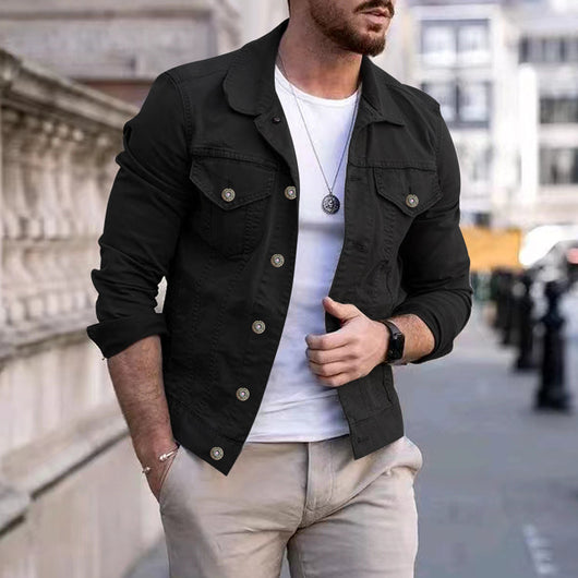 Chaqueta de Mezclilla Slim Fit con Solapa para Hombre - Image 8