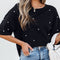 Blusa Elegante de Cuello Redondo y Manga Corta - Tendencia Europa y América