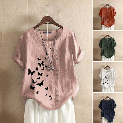 Blusa Casual de Botones con Manga Corta para Mujer - Image 6