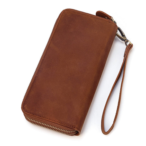 Cartera Doble de Cuero Vintage para Hombre