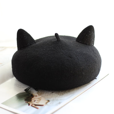 Boina de Fieltro de Lana con Orejas de Gato 3D - Image 14