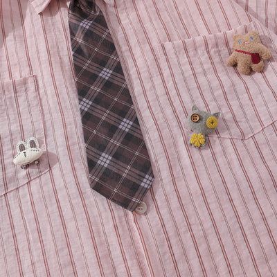 Camisa de Rayas Verticales Manga Corta para Hombre - Image 5
