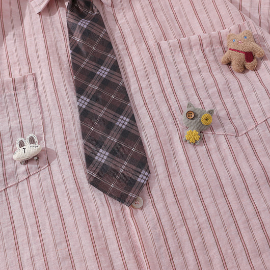 Camisa de Rayas Verticales Manga Corta para Hombre - Image 5