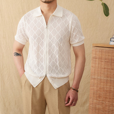 Cardigan Casual de Algodón con Cierre y Cuello Solapa Hueco - Image 7