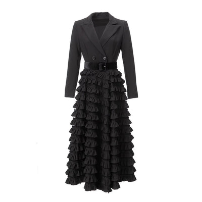 Vestido Swing Elegante con Cuello Superpuesto para Mujer - Image 3