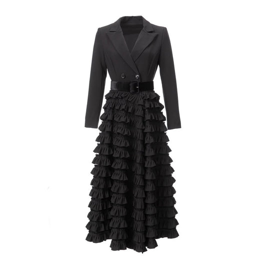 Vestido Swing Elegante con Cuello Superpuesto para Mujer - Image 3