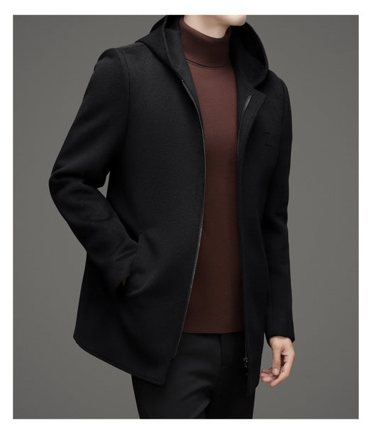 Abrigo de Lana Reversible con Capucha para Hombre - Invierno Premium - Image 11