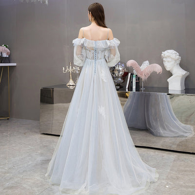 Vestido de Noche Elegante Hombro Asimétrico Estilo Hepburn para Ceremonias - Image 5