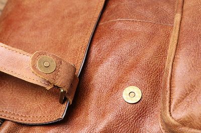 Mochila Retro de Cuero Genuino para Hombre - Image 14