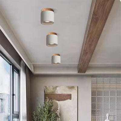 Lámpara de Techo Estilo Japonés con Estructura de Cemento y Diseño Silencioso - Image 3