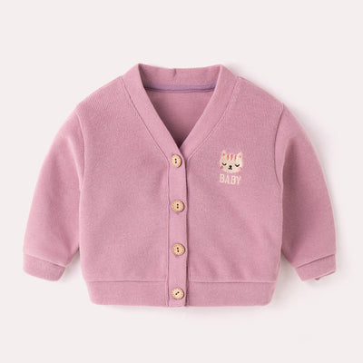 Cardigan Tejido Infantil Estilo Occidental para Niña - Abrigo Otoño - Image 3