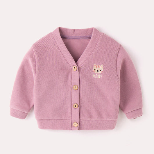 Cardigan Tejido Infantil Estilo Occidental para Niña - Abrigo Otoño - Image 3