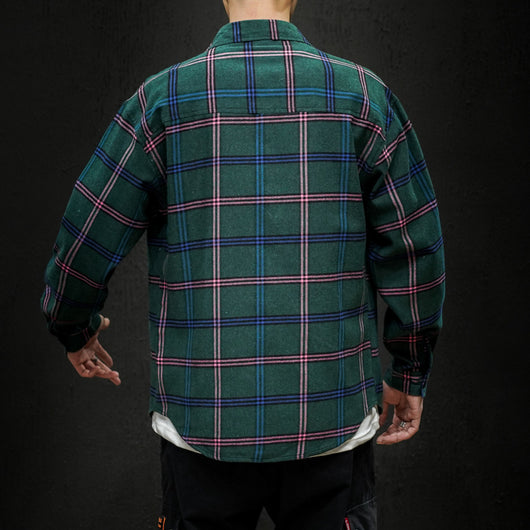 Camisa a Cuadros Entallada de Manga Larga con Botones - Image 13