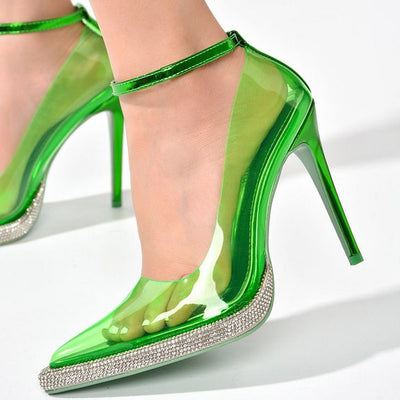 Tacones Plataforma Transparentes con Brillantes Impermeables - Image 4