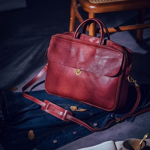 Cartera de Cuero Curtido al Natural con Múltiples Compartimentos para Hombre