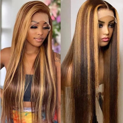 Pelucas Largas Coloreadas Cabello Liso Mujer