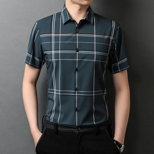 Camisa a Cuadros Manga Corta Moderna para Hombre y Mujer
