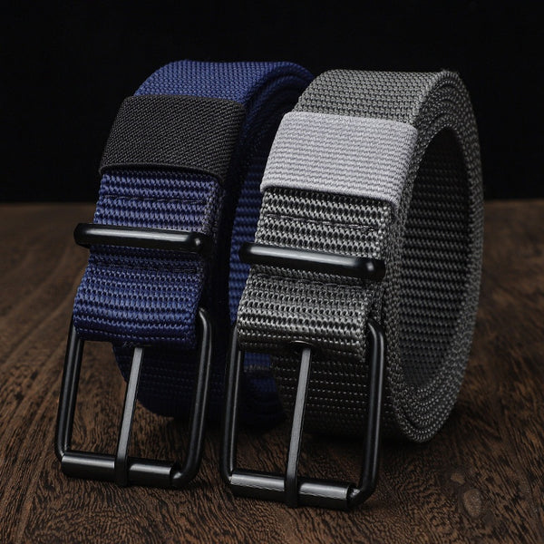 Cinturón Unisex de Lona con Hebilla de Pasador Extensible