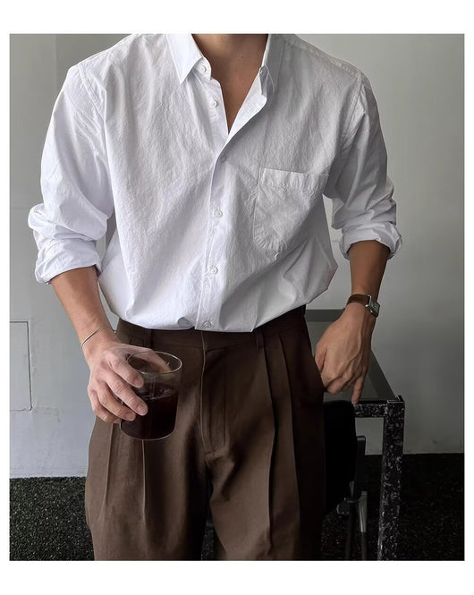 Camisa Suelta de Manga Larga para Hombre - Primavera y Otoño - Image 10