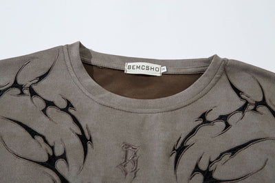 Camiseta Retro Americana Bordada con Espinas para Hombre - Image 15