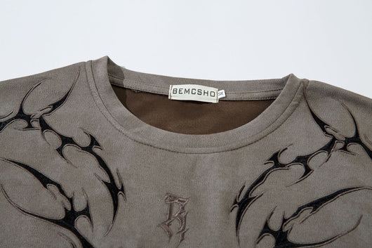 Camiseta Retro Americana Bordada con Espinas para Hombre - Image 15