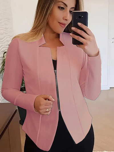 Chaqueta Blazer Mujer Cierre Cremallera Corte Entallado - Image 6