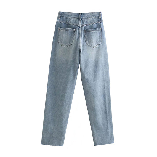 Jeans Talle Alto Slim con Abertura en el Tobillo - Image 9