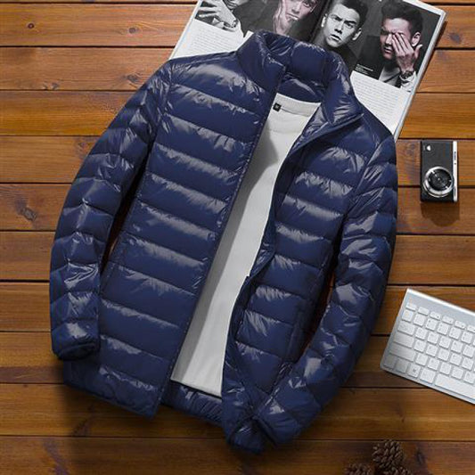 Chaqueta Deportiva Acolchada con Plumón - Colores Sólidos y Diseño Ligero para Invierno - Image 2