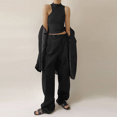 Pantalones Cómodos de Corte Relajado para Mujer - Negro Versátil - Image 12