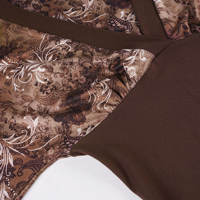 Blusa Retro Estilo Americano con Estampado Floral y Cintura Ajustada - Image 12