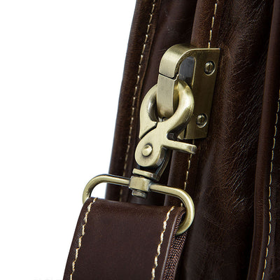Bolso de Cuero Genuino para Hombre Estilo Retro con Textura Premium - Image 5