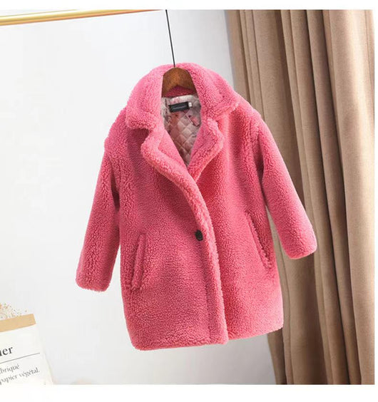 Abrigo de Niña Cashmere Grueso con Forro de Piel - Image 8