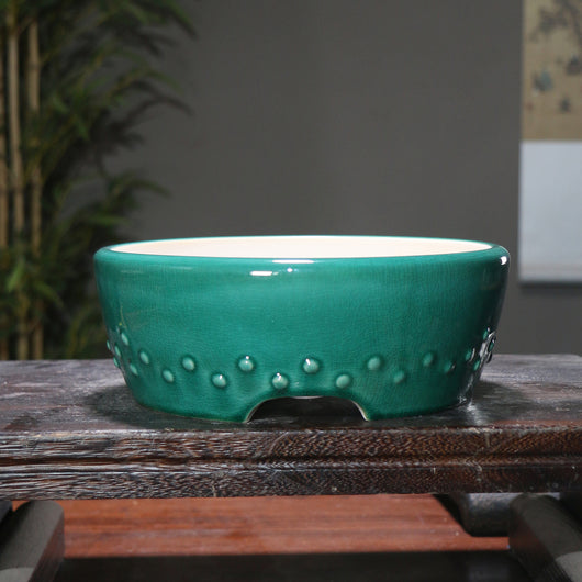 Maceta Zen de Cerámica Púrpura para Bonsái y Plantas