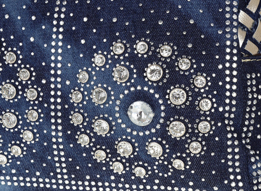 Bolso Bandolera Canvas Cuadrado con Tachuelas de Diamante Tejido - Image 6