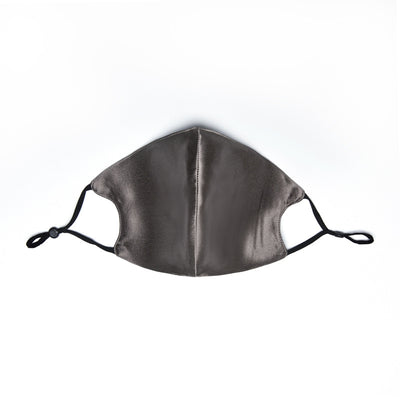 Wine red silk face mask with adjustable white ear loops, designed for breathable comfort and dust protection. - Image 5