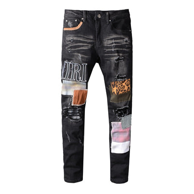 Jeans Slim Fit Elásticos con Parches Bordados de Marca Premium - Image 9