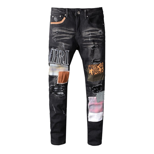 Jeans Slim Fit Elásticos con Parches Bordados de Marca Premium - Image 9
