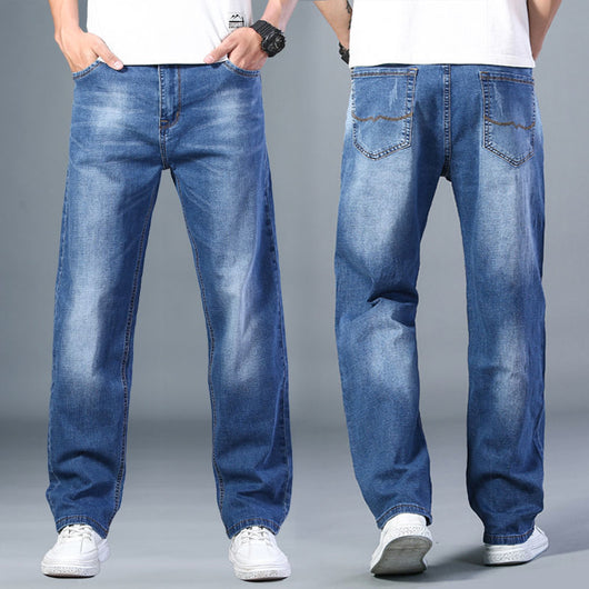Pantalones Vaqueros Holgados de Pierna Ancha para Hombre - Corte Recto Verano - Image 9