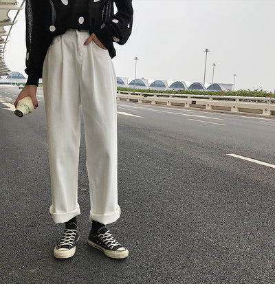Pantalón Denim Ancho Suelto de Cintura Alta para Mujer - Image 9