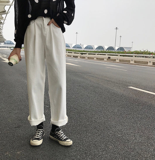Pantalón Denim Ancho Suelto de Cintura Alta para Mujer - Image 9